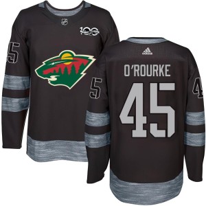 Minnesota Wild Ryan O'Rourke Official Black Authentic Adult 1917-2017 100th Anniversary NHL Hockey Jersey