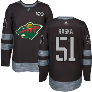 Minnesota Wild Adam Raska Official Black Authentic Adult 1917-2017 100th Anniversary NHL Hockey Jersey