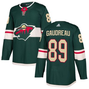 Minnesota Wild Frederick Gaudreau Official Green Adidas Authentic Youth Home NHL Hockey Jersey