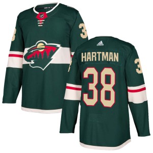 Minnesota Wild Ryan Hartman Official Green Adidas Authentic Youth Home NHL Hockey Jersey