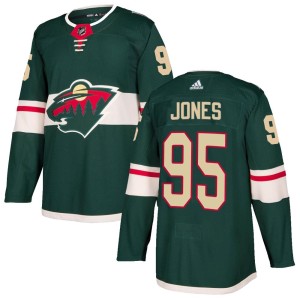 Minnesota Wild Hunter Jones Official Green Adidas Authentic Youth Home NHL Hockey Jersey