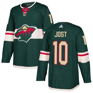 Minnesota Wild Tyson Jost Official Green Adidas Authentic Youth Home NHL Hockey Jersey