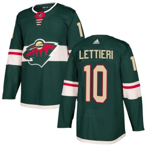 Minnesota Wild Vinni Lettieri Official Green Adidas Authentic Youth Home NHL Hockey Jersey