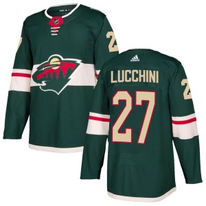 Minnesota Wild Jacob Lucchini Official Green Adidas Authentic Youth Home NHL Hockey Jersey
