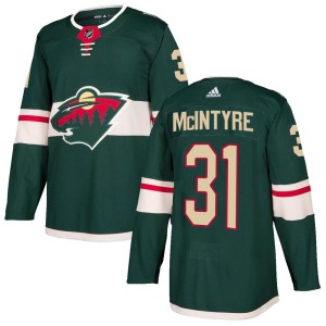 Minnesota Wild Zane McIntyre Official Green Adidas Authentic Youth Home NHL Hockey Jersey