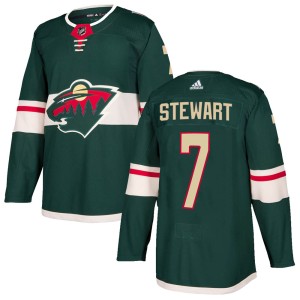 Minnesota Wild Chris Stewart Official Green Adidas Authentic Youth Home NHL Hockey Jersey
