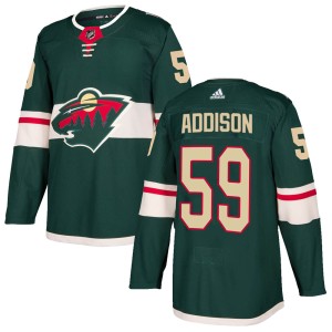 Minnesota Wild Calen Addison Official Green Adidas Authentic Adult Home NHL Hockey Jersey