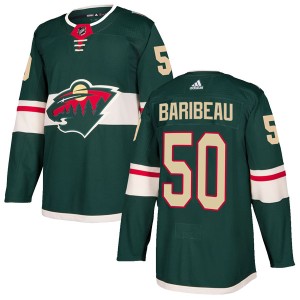 Minnesota Wild Dereck Baribeau Official Green Adidas Authentic Adult Home NHL Hockey Jersey