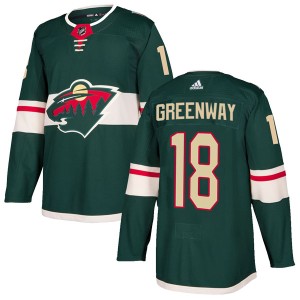 Minnesota Wild Jordan Greenway Official Green Adidas Authentic Adult Home NHL Hockey Jersey