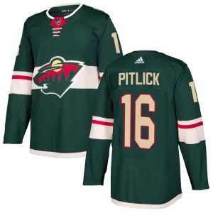 Minnesota Wild Rem Pitlick Official Green Adidas Authentic Adult Home NHL Hockey Jersey