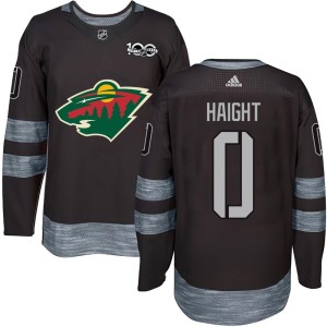 Minnesota Wild Hunter Haight Official Black Authentic Youth 1917-2017 100th Anniversary NHL Hockey Jersey