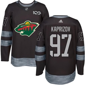 Minnesota Wild Kirill Kaprizov Official Black Authentic Youth 1917-2017 100th Anniversary NHL Hockey Jersey