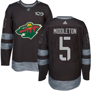 Minnesota Wild Jake Middleton Official Black Authentic Youth 1917-2017 100th Anniversary NHL Hockey Jersey
