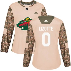 Minnesota Wild Jon Lizotte Official Camo Adidas Authentic Women's Veterans Day Practice NHL Hockey Jersey