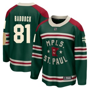 Minnesota Wild Brandon Baddock Official Green Fanatics Branded Breakaway Youth 2022 Winter Classic NHL Hockey Jersey