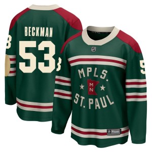 Minnesota Wild Adam Beckman Official Green Fanatics Branded Breakaway Youth 2022 Winter Classic NHL Hockey Jersey