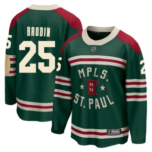 Minnesota Wild Jonas Brodin Official Green Fanatics Branded Breakaway Youth 2022 Winter Classic NHL Hockey Jersey