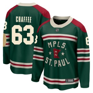 Minnesota Wild Mitchell Chaffee Official Green Fanatics Branded Breakaway Youth 2022 Winter Classic NHL Hockey Jersey