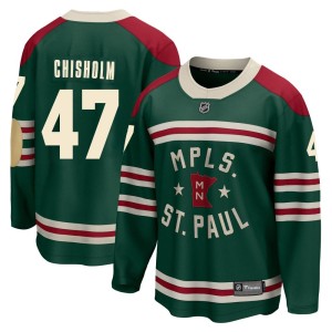 Minnesota Wild Declan Chisholm Official Green Fanatics Branded Breakaway Youth 2022 Winter Classic NHL Hockey Jersey
