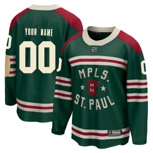 Minnesota Wild Custom Official Green Fanatics Branded Breakaway Youth Custom 2022 Winter Classic NHL Hockey Jersey