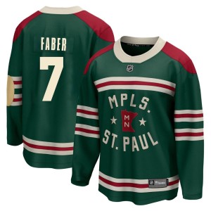 Minnesota Wild Brock Faber Official Green Fanatics Branded Breakaway Youth 2022 Winter Classic NHL Hockey Jersey