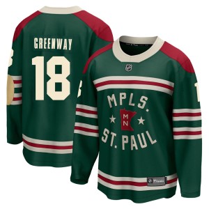 Minnesota Wild Jordan Greenway Official Green Fanatics Branded Breakaway Youth 2022 Winter Classic NHL Hockey Jersey