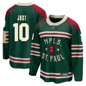 Minnesota Wild Tyson Jost Official Green Fanatics Branded Breakaway Youth 2022 Winter Classic NHL Hockey Jersey