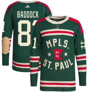 Minnesota Wild Brandon Baddock Official Green Adidas Authentic Youth 2022 Winter Classic Player NHL Hockey Jersey