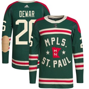 Minnesota Wild Connor Dewar Official Green Adidas Authentic Youth 2022 Winter Classic Player NHL Hockey Jersey