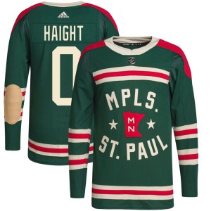 Minnesota Wild Hunter Haight Official Green Adidas Authentic Youth 2022 Winter Classic Player NHL Hockey Jersey