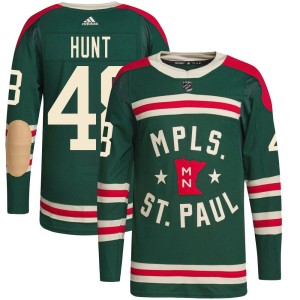 Minnesota Wild Daemon Hunt Official Green Adidas Authentic Youth 2022 Winter Classic Player NHL Hockey Jersey