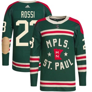 Minnesota Wild Marco Rossi Official Green Adidas Authentic Youth 2022 Winter Classic Player NHL Hockey Jersey
