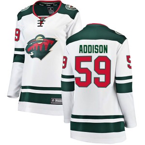 Minnesota Wild Calen Addison Official White Fanatics Branded Breakaway Women's Away NHL Hockey Jersey
