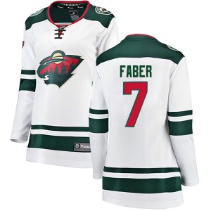 Minnesota Wild Brock Faber Official White Fanatics Branded Breakaway Women's Away NHL Hockey Jersey