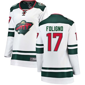 Minnesota Wild Marcus Foligno Official White Fanatics Branded Breakaway Women's Away NHL Hockey Jersey