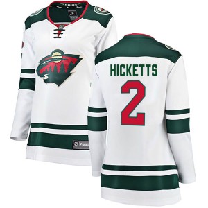 Minnesota Wild Joe Hicketts Official White Fanatics Branded Breakaway Women's Away NHL Hockey Jersey