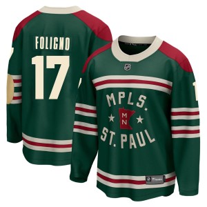 Minnesota Wild Marcus Foligno Official Green Fanatics Branded Breakaway Adult 2022 Winter Classic NHL Hockey Jersey