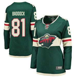 Minnesota Wild Brandon Baddock Official Green Fanatics Branded Breakaway Women's Home NHL Hockey Jersey