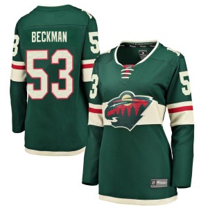 Minnesota Wild Adam Beckman Official Green Fanatics Branded Breakaway Women's Home NHL Hockey Jersey