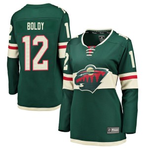 Minnesota Wild Matt Boldy Official Green Fanatics Branded Breakaway Women's Home NHL Hockey Jersey
