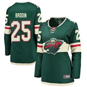 Minnesota Wild Jonas Brodin Official Green Fanatics Branded Breakaway Women's Home NHL Hockey Jersey