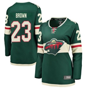 Minnesota Wild J.T. Brown Official Green Fanatics Branded Breakaway Women's Home NHL Hockey Jersey