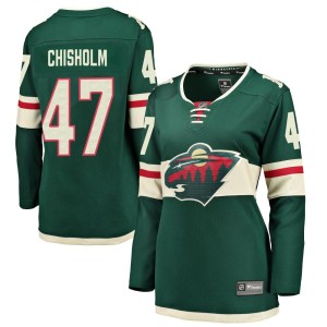Minnesota Wild Declan Chisholm Official Green Fanatics Branded Breakaway Women's Home NHL Hockey Jersey