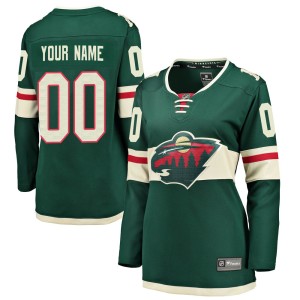 Minnesota Wild Custom Official Green Fanatics Branded Breakaway Women's Custom Home NHL Hockey Jersey