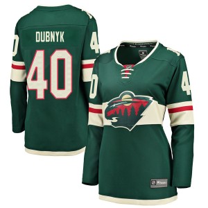 Minnesota Wild Devan Dubnyk Official Green Fanatics Branded Breakaway Women's Home NHL Hockey Jersey