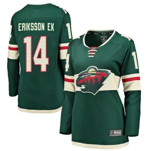 Minnesota Wild Joel Eriksson Ek Official Green Fanatics Branded Breakaway Women's Home NHL Hockey Jersey