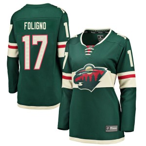 Minnesota Wild Marcus Foligno Official Green Fanatics Branded Breakaway Women's Home NHL Hockey Jersey