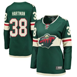 Minnesota Wild Ryan Hartman Official Green Fanatics Branded Breakaway Women's Home NHL Hockey Jersey