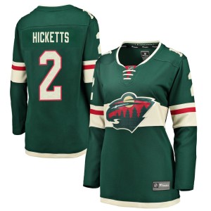 Minnesota Wild Joe Hicketts Official Green Fanatics Branded Breakaway Women's Home NHL Hockey Jersey