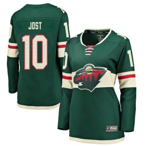 Minnesota Wild Tyson Jost Official Green Fanatics Branded Breakaway Women's Home NHL Hockey Jersey
